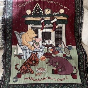 Disney Holiday Blanket with Red and Green